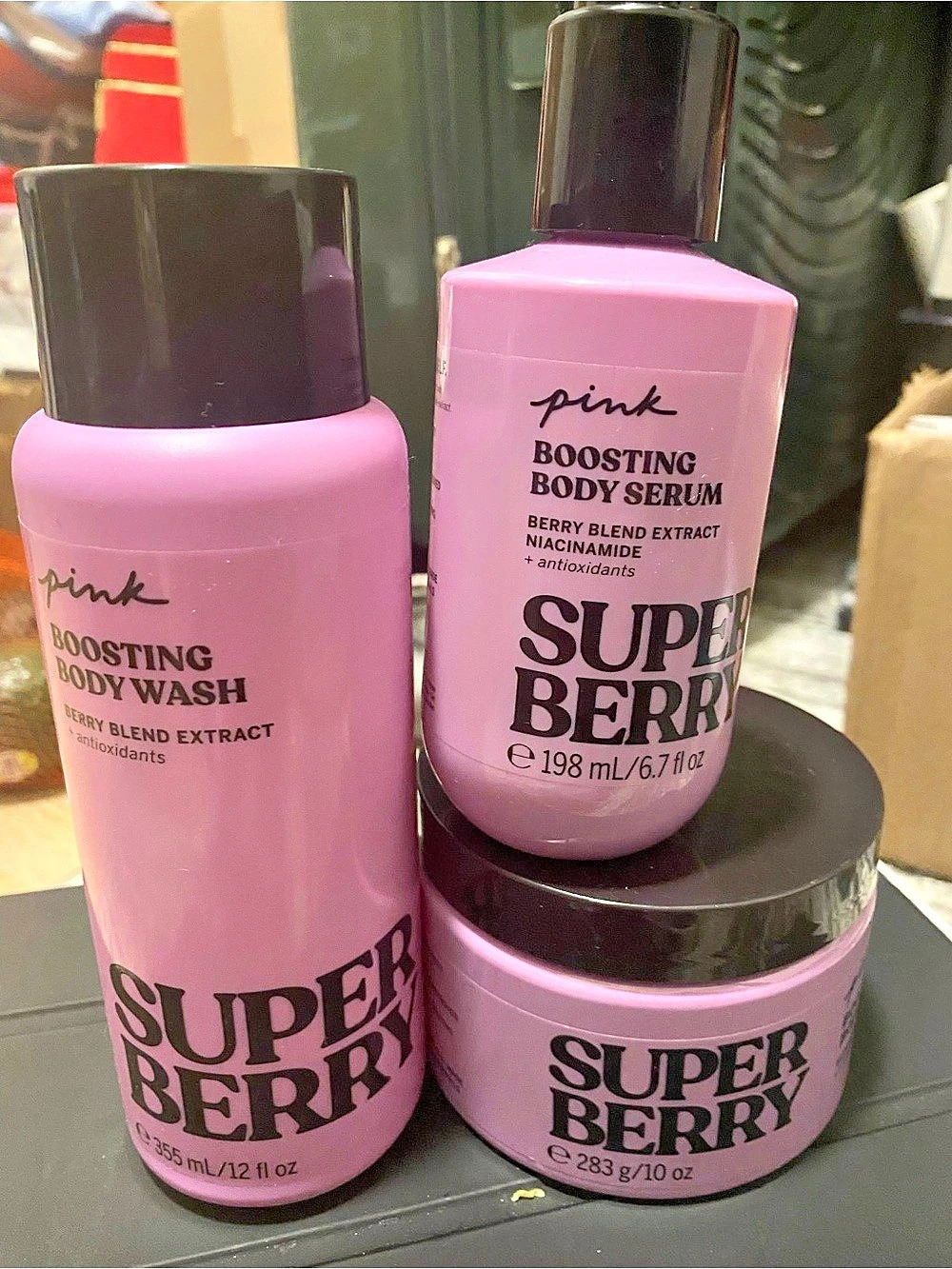 Pink Super Berry Body Care Set in NWT